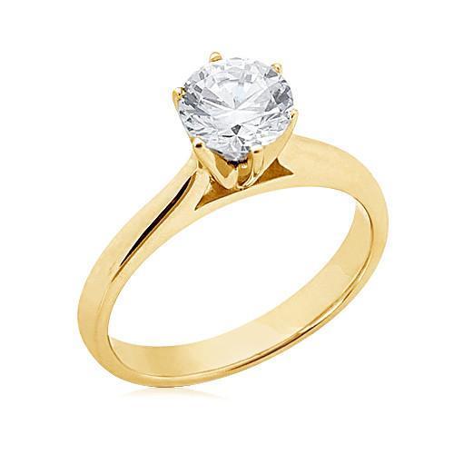 Solitär-Echt Diamant-Verlobungsring Gelbgold 1,51 Ct.