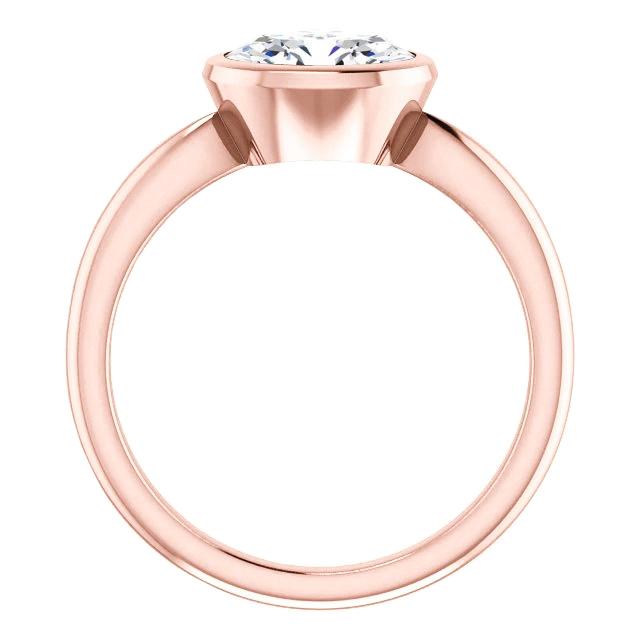 Solitär-Echt Diamantring 4 Karat Lünettenfassung Roségold Schmuck