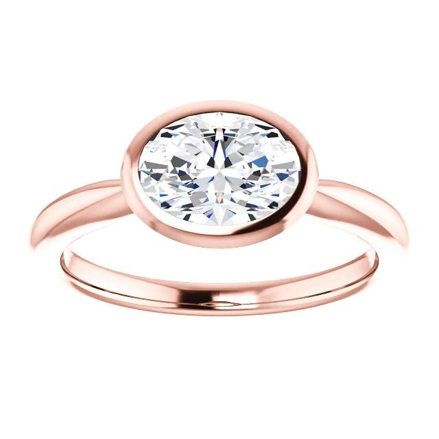 Solitär-Echt Diamantring 4 Karat Lünettenfassung Roségold Schmuck