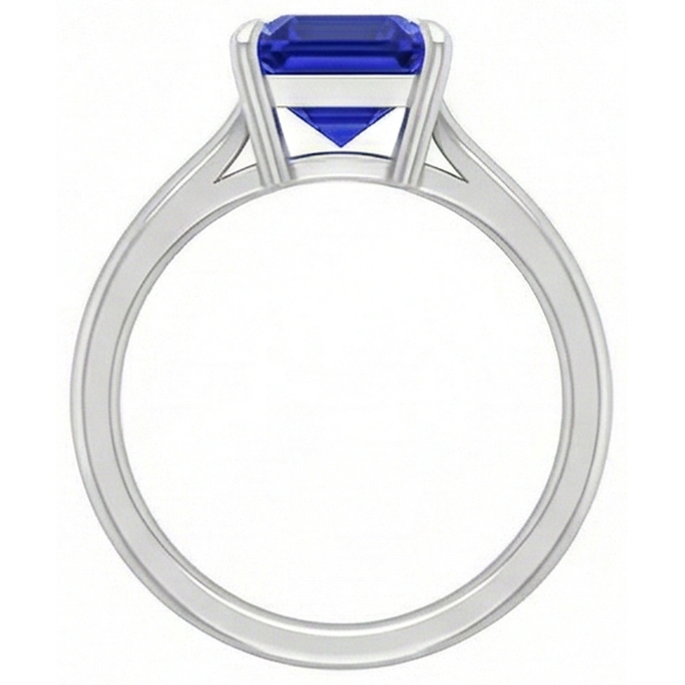 echter asscher diamant 1.50Karat ring Profilansicht