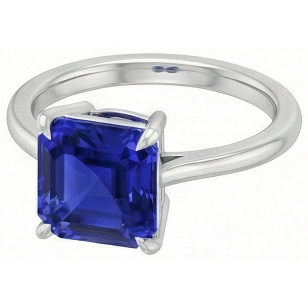 echter asscher diamant 1.50Karat ring Vorderansicht