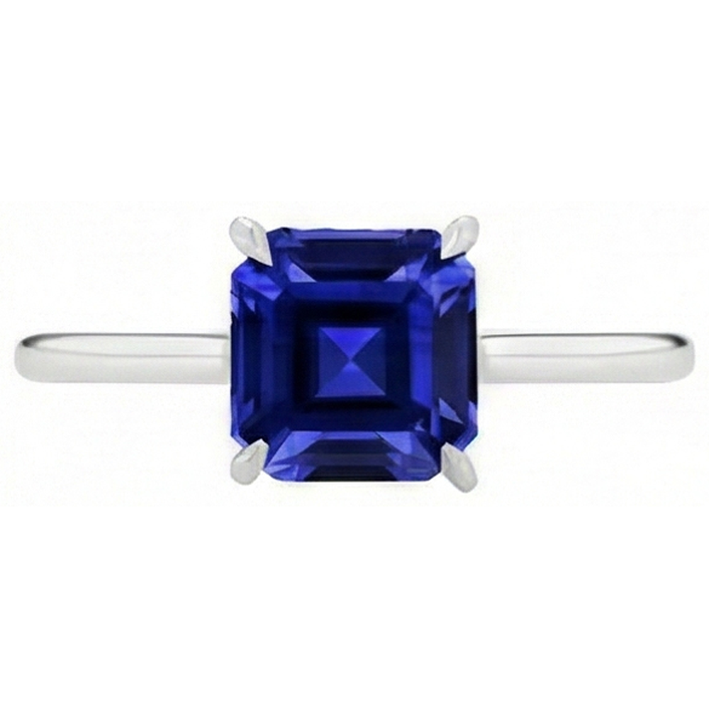 echter asscher diamant 1.50Karat ring Seitenansicht