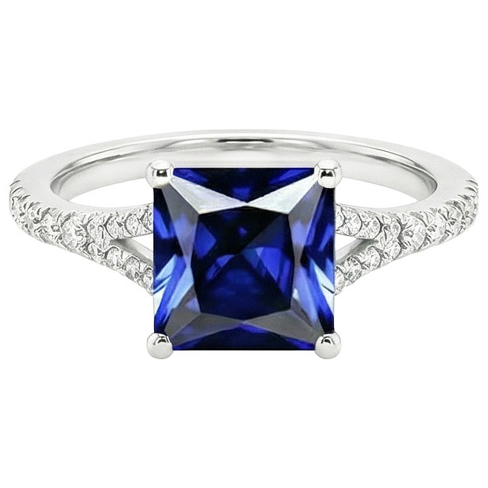 echter princess diamant 6Karat ring Draufsicht