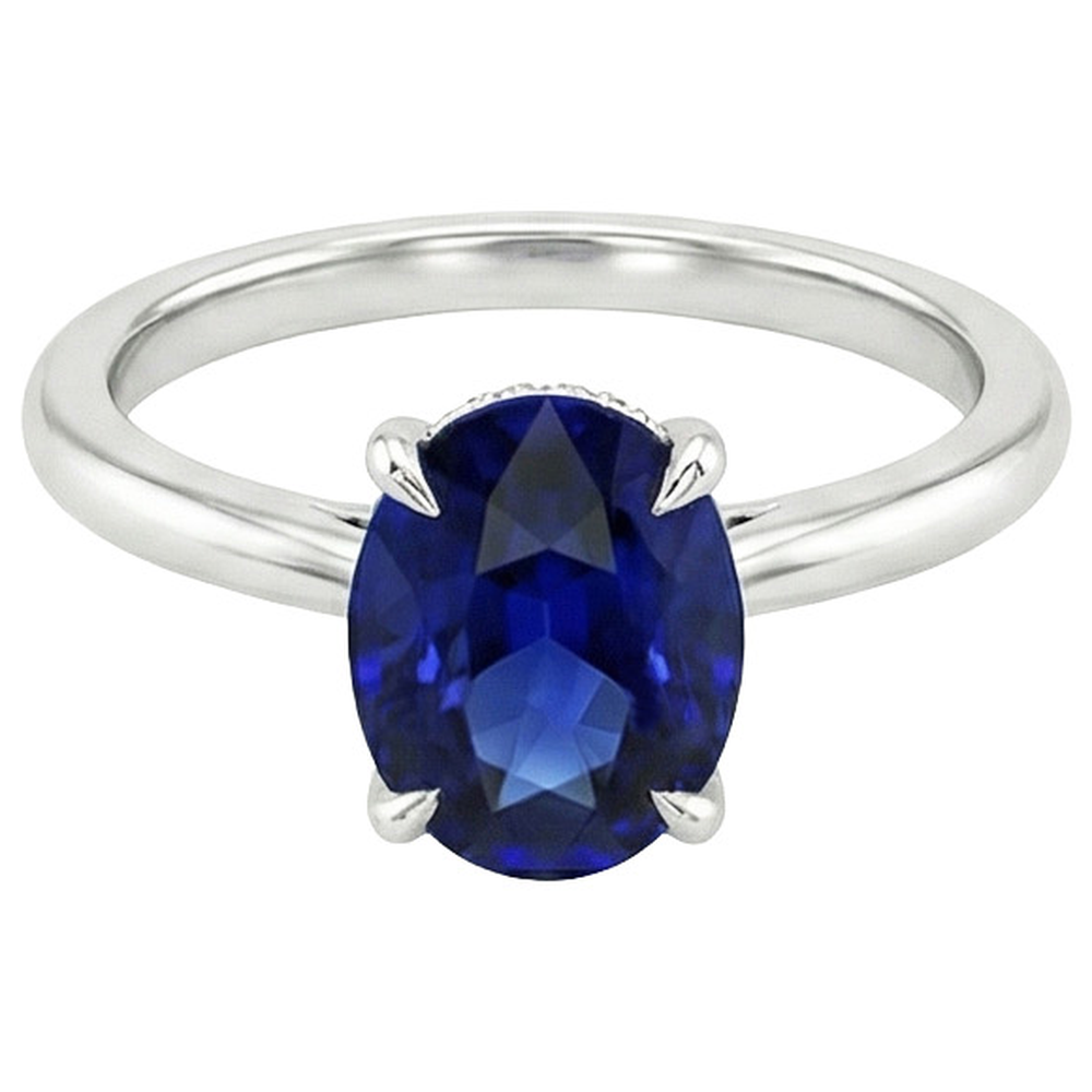echter oval diamant 3Karat ring Draufsicht