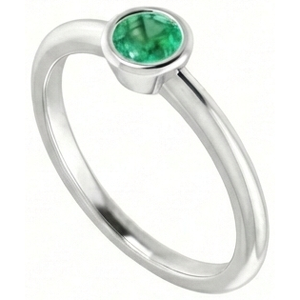 echter round smaragd 0.75Karat ring Profilansicht
