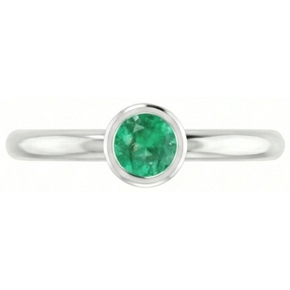 echter round smaragd 0.75Karat ring mit Diamantbesatz