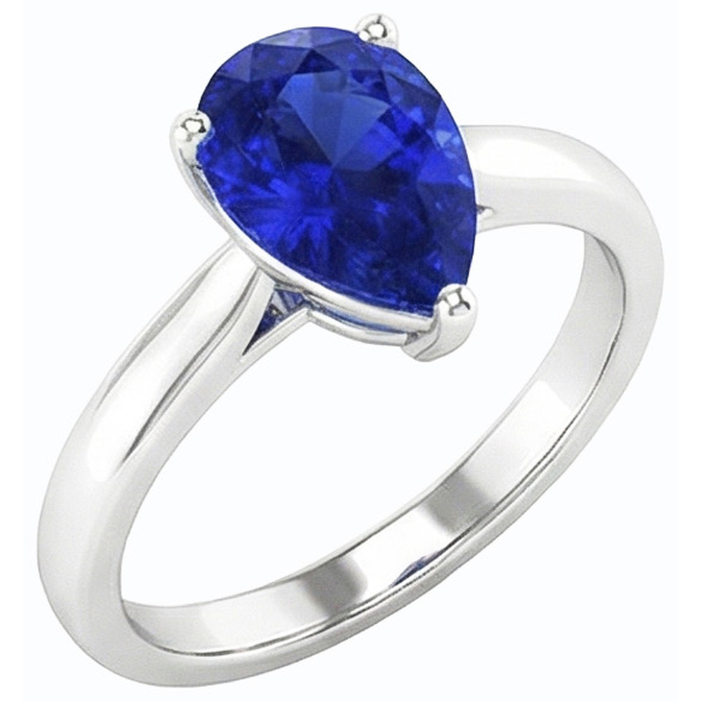 echter pear diamant 2Karat ring Seitenansicht