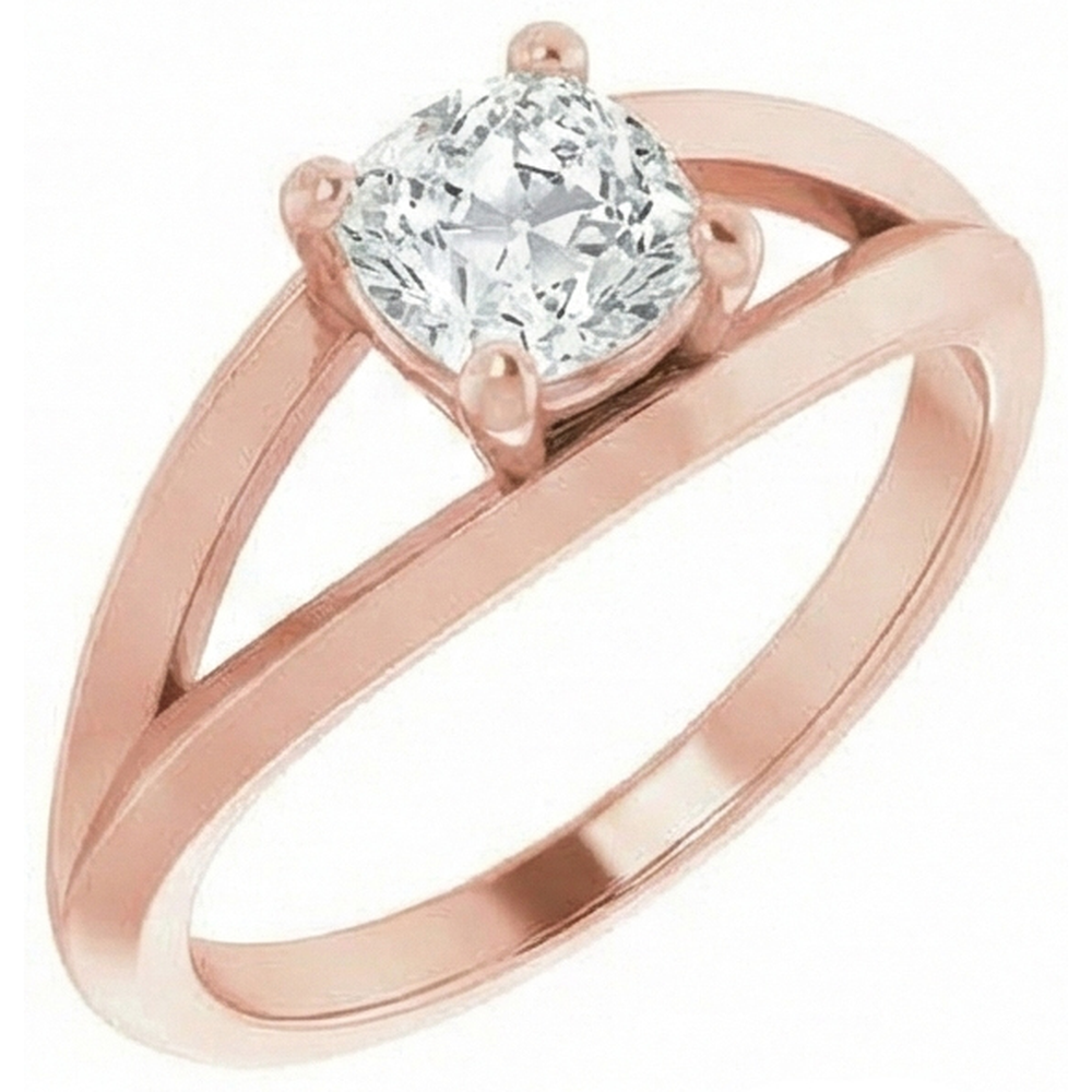 echter cushion diamant 3Karat ring Seitenansicht