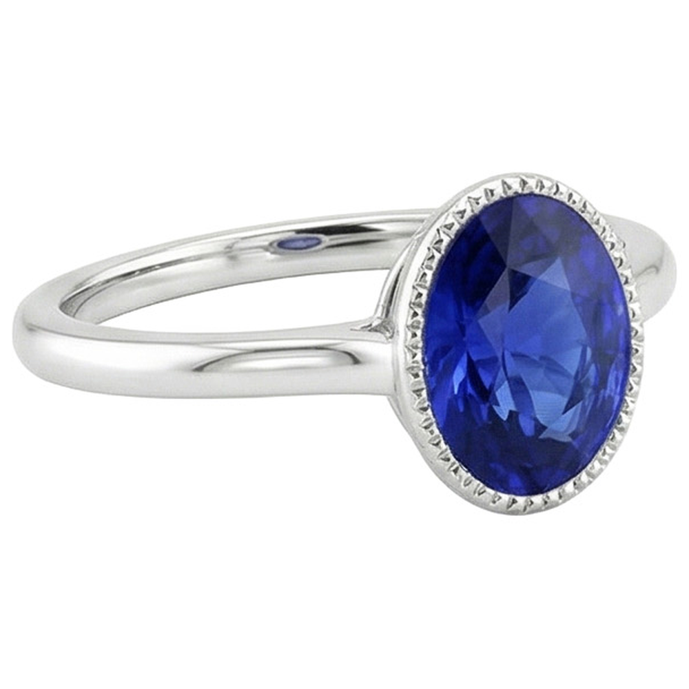 echter oval diamant 3Karat ring Profilansicht