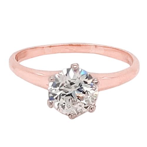 Solitär-Natürliche Diamant-Verlobungsring 2 Karat Roségold 14K