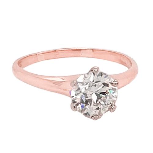 Solitär-Natürliche Diamant-Verlobungsring 2 Karat Roségold 14K