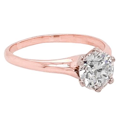 Solitär-Natürliche Diamant-Verlobungsring 2 Karat Roségold 14K