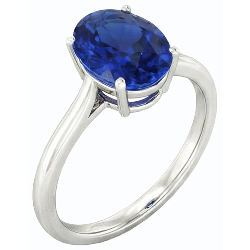 echter oval diamant 2Karat ring Seitenansicht