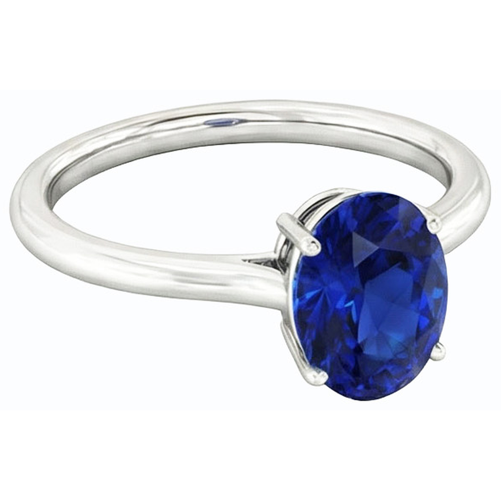 echter oval diamant 2Karat ring Draufsicht