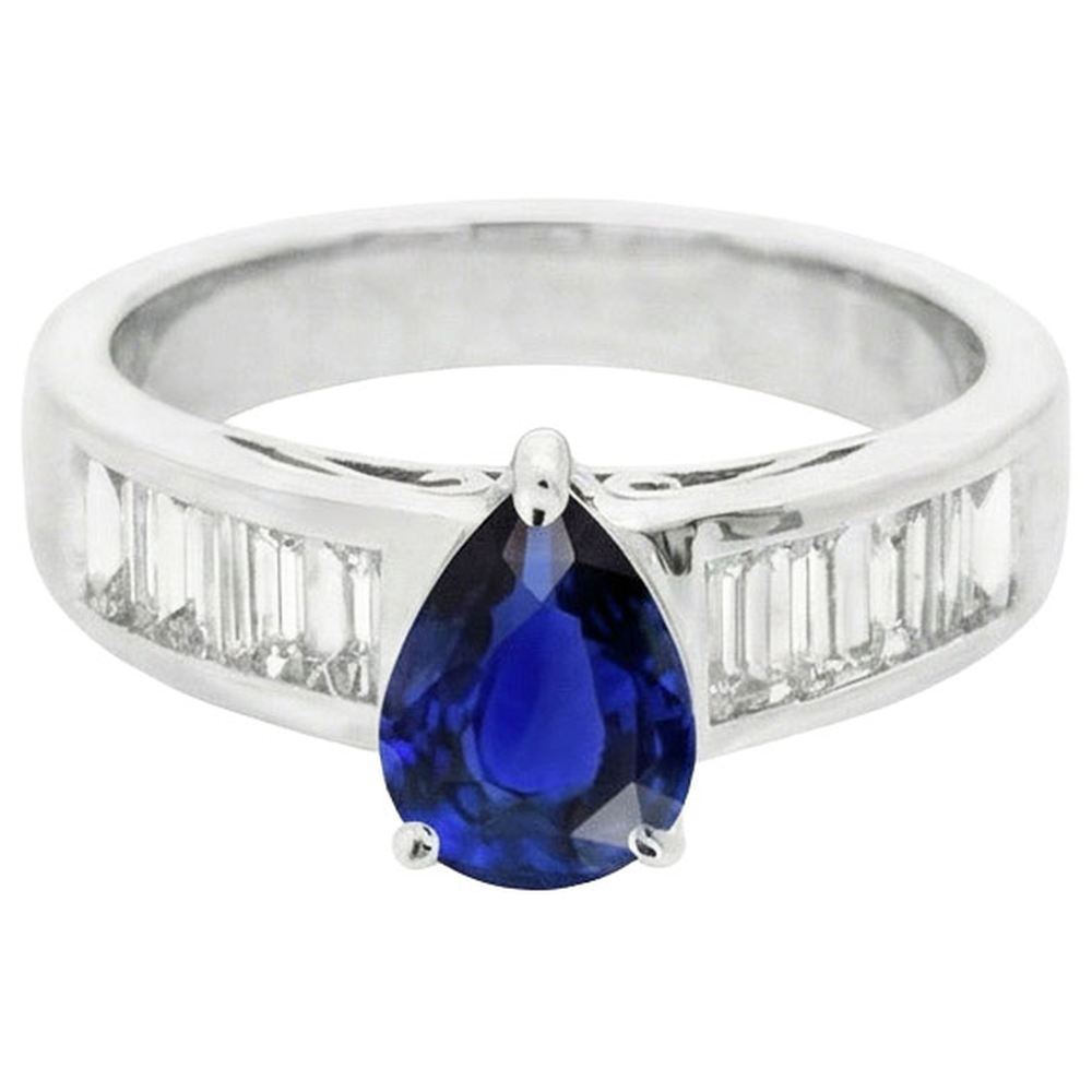 echter baguette diamant 3.50Karat ring Profilansicht