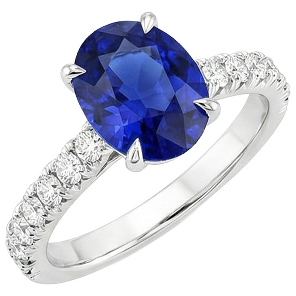 echter oval diamant 4Karat ring Seitenansicht