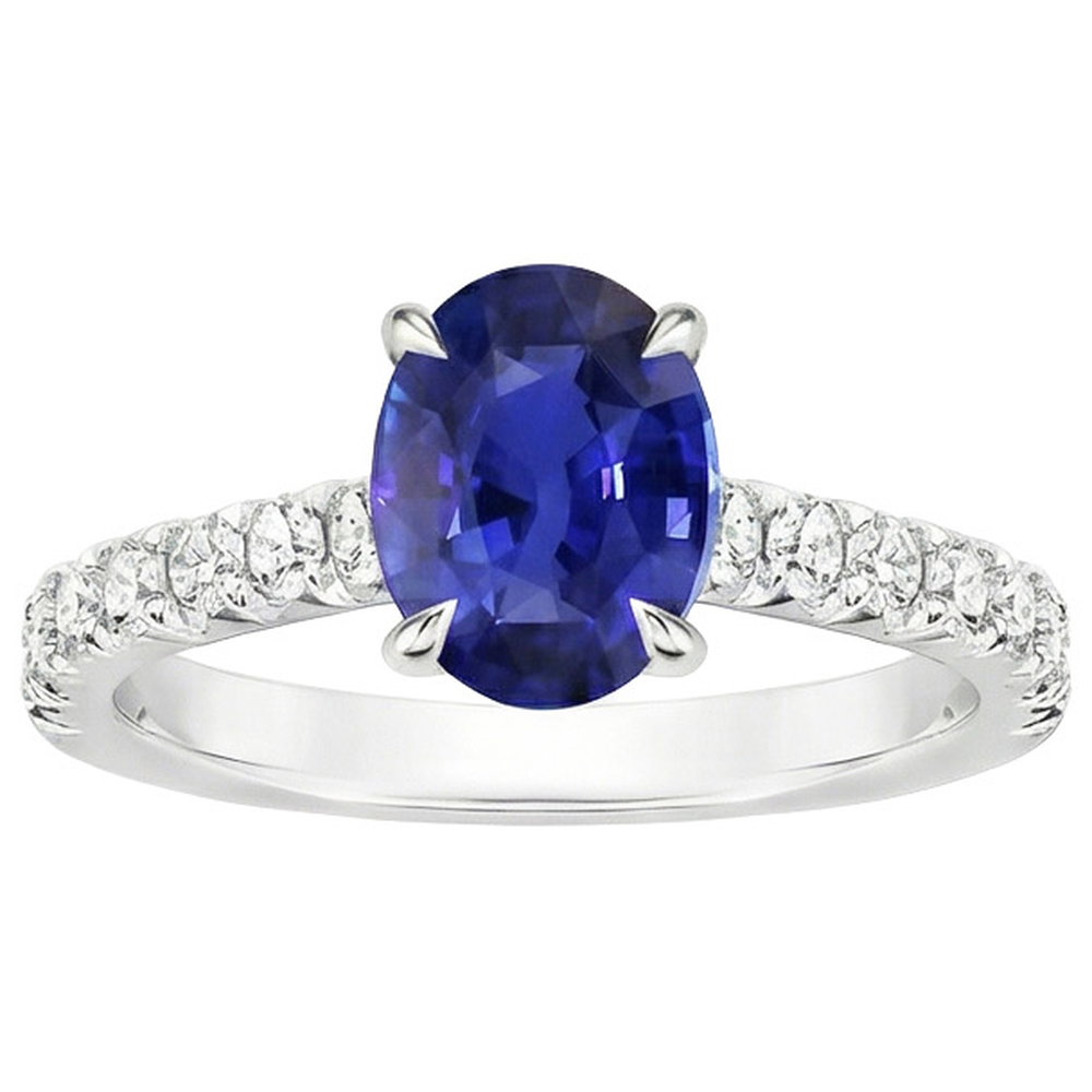 echter oval diamant 4Karat ring Draufsicht