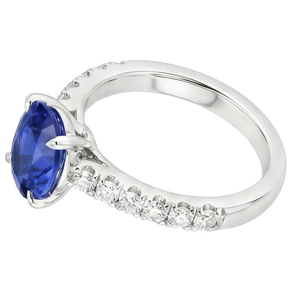 echter oval diamant 4Karat ring Profilansicht