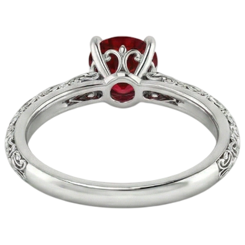 echter round rubin 1.50Karat ring mit Diamantbesatz