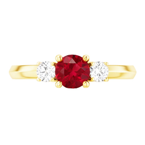 Solitär Rubin Ring 1,25 Karat Gelbgold 14K