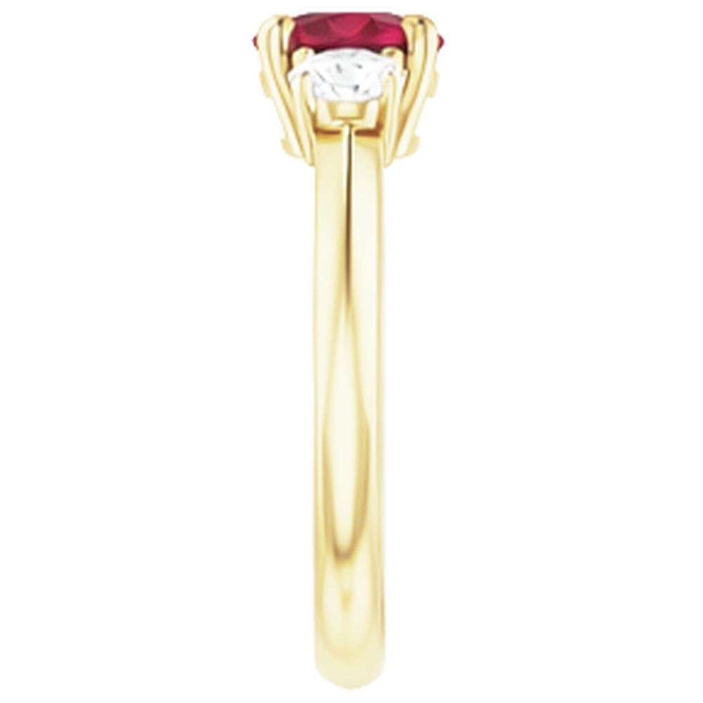 Solitär Rubin Ring 1,25 Karat Gelbgold 14K