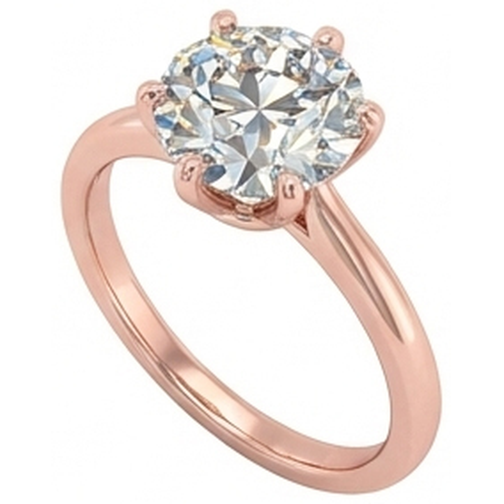 echter round diamant 2Karat ring Detailansicht