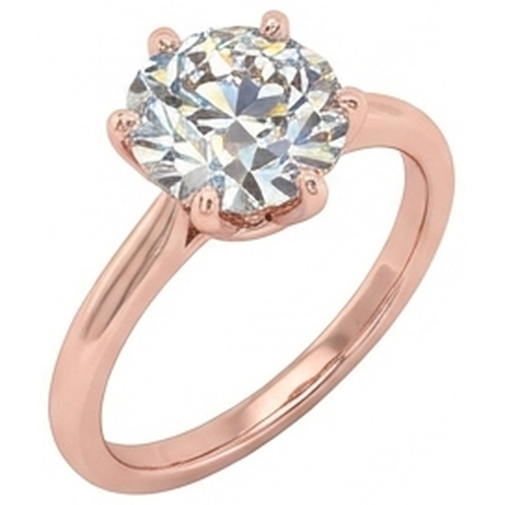 echter round diamant 2Karat ring Draufsicht