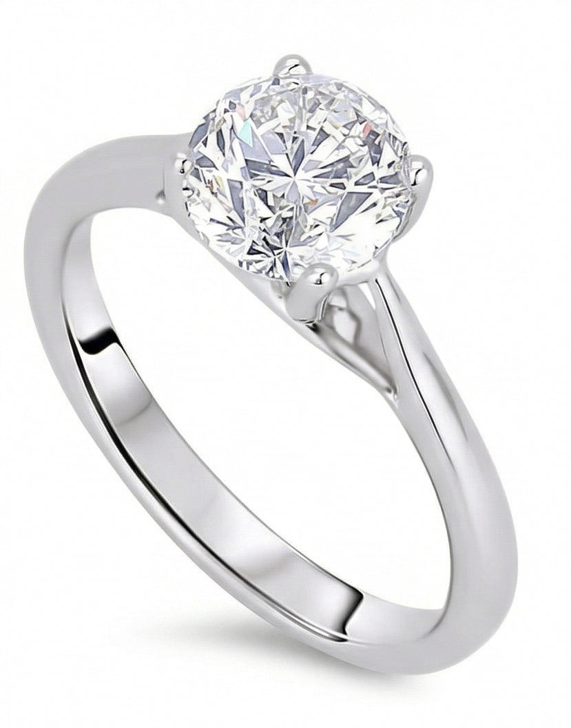echter round diamant 2Karat ring Seitenansicht