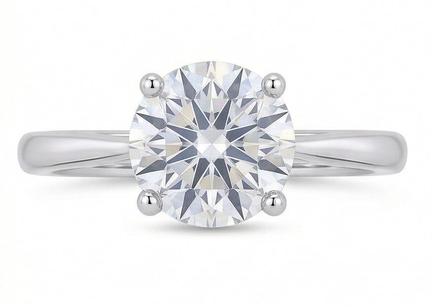 echter round diamant 2Karat ring Detailansicht