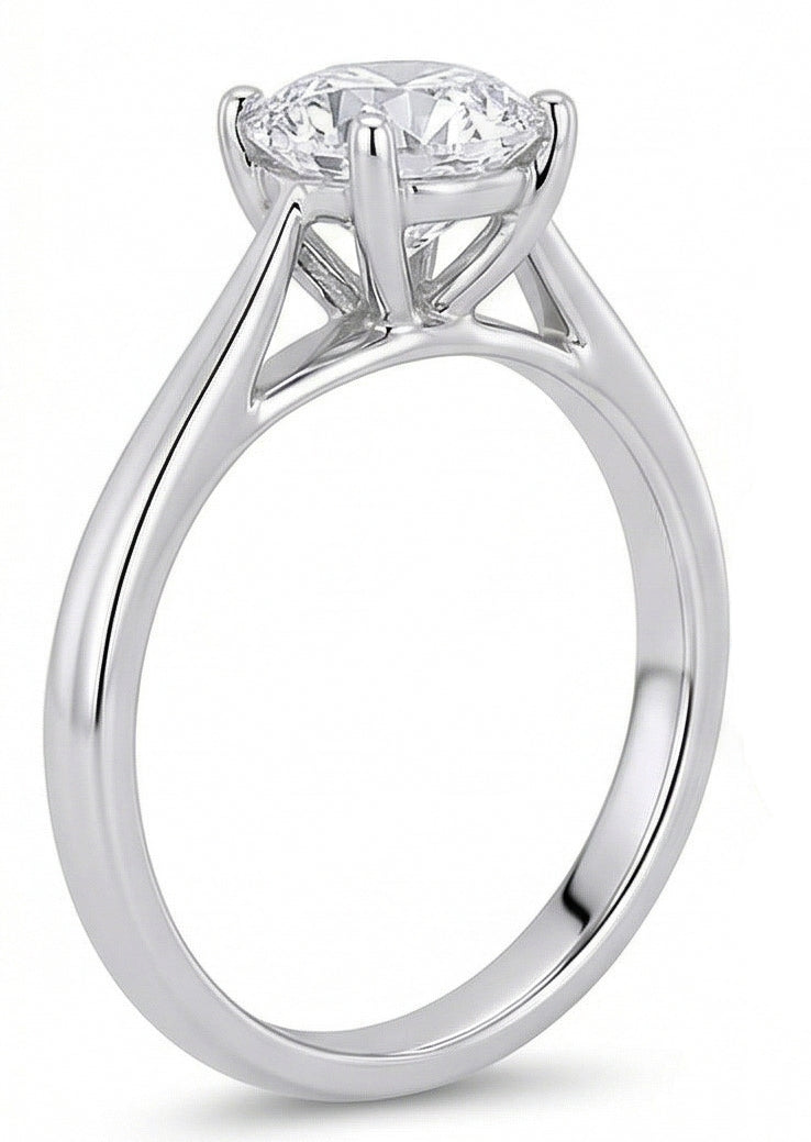 echter round diamant 2Karat ring Profilansicht