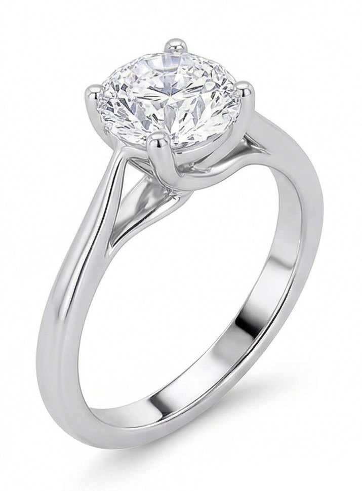 echter round diamant 2Karat ring auf Weiß