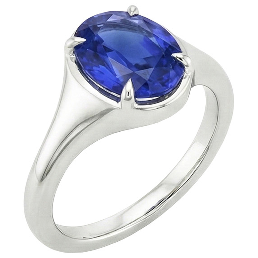 echter oval diamant 3Karat ring Seitenansicht