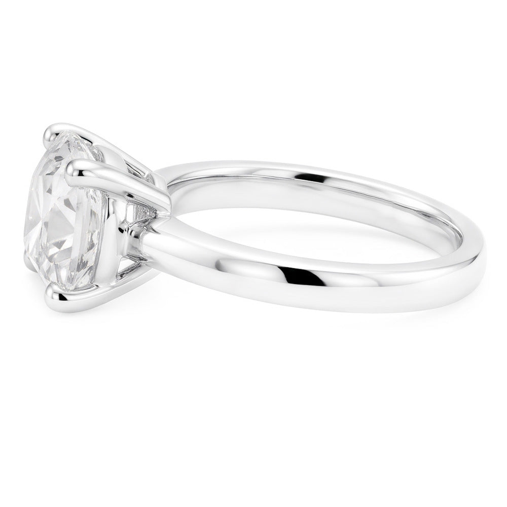Solitär-Verlobungsring 14K Weißgold – Diamant Cushion 5 Karat