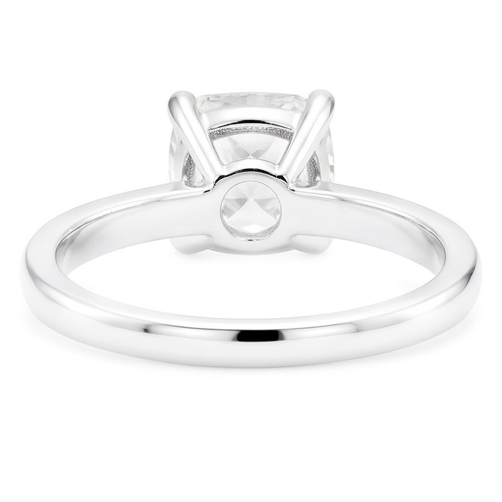 Solitär-Verlobungsring 14K Weißgold – Diamant Cushion 5 Karat