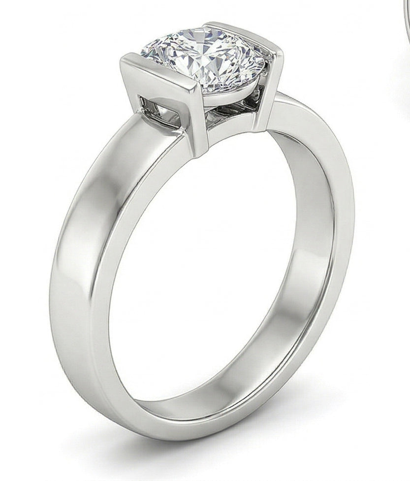 Solitär-Verlobungsring Aus Weißgold Mit 3 Karat Echte Diamant
