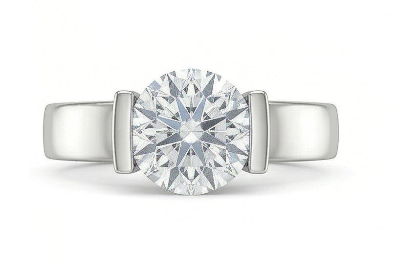 Solitär-Verlobungsring Aus Weißgold Mit 3 Karat Echte Diamant