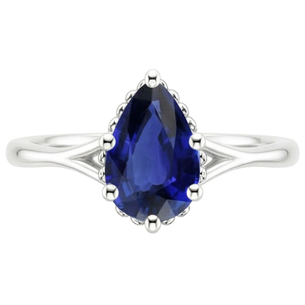 echter pear diamant 2.50Karat ring Profilansicht