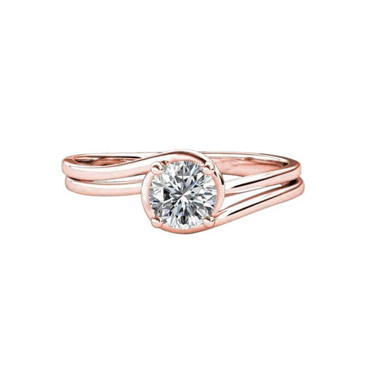 Solitär-Verlobungsring Aus Roségold Mit Rundem Natürliche Diamanten 1,75 Ct