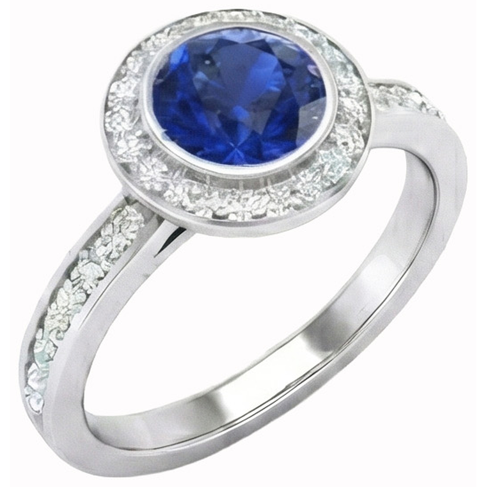 echter round diamant 2.40Karat ring Vorderansicht