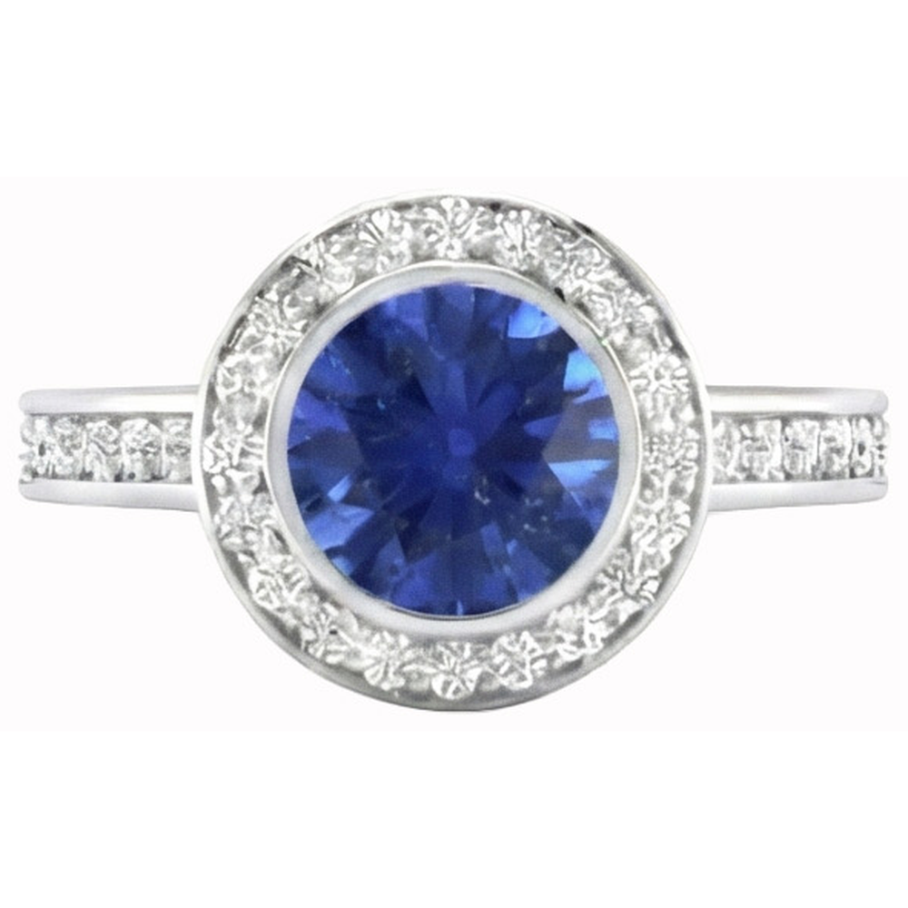 echter round diamant 2.40Karat ring Seitenansicht