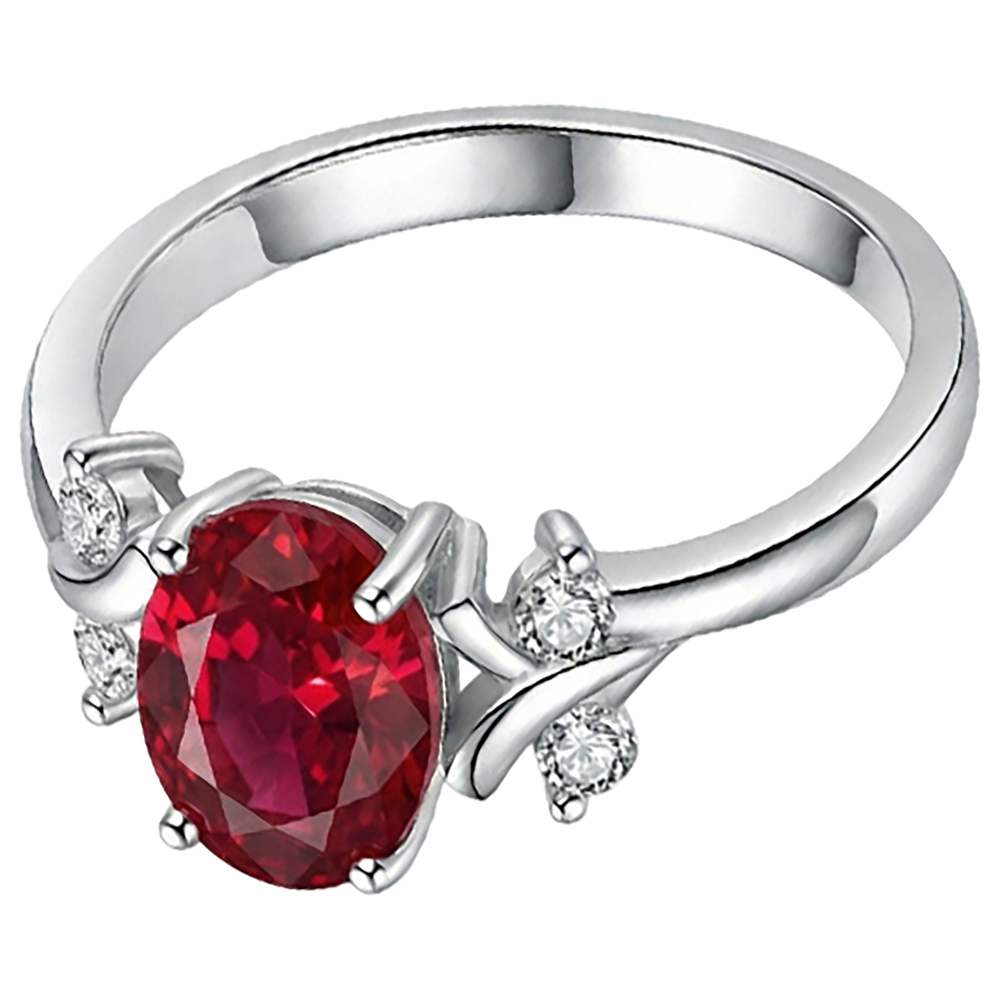 echter oval rubin 1.70Karat ring Detailansicht