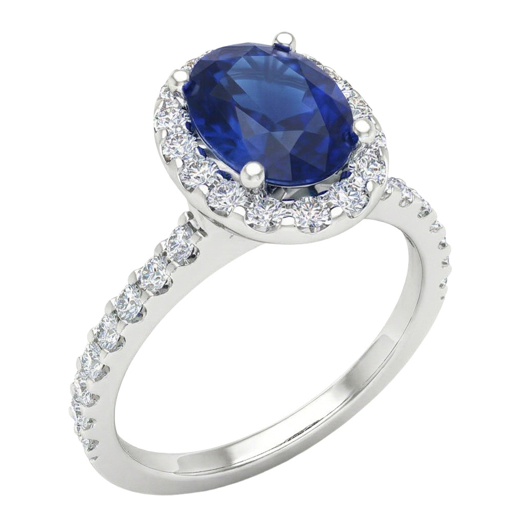 echter oval diamant 3.50Karat ring Seitenansicht