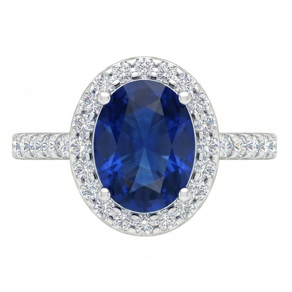 echter oval diamant 3.50Karat ring Detailansicht