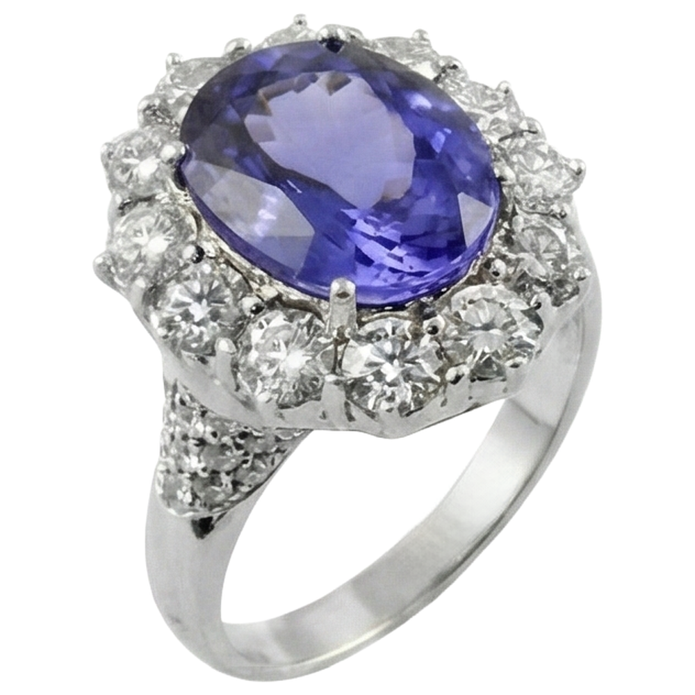 echter oval tansanit 7.25Karat ring Detailansicht