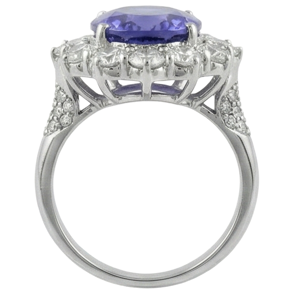 echter oval tansanit 7.25Karat ring Draufsicht