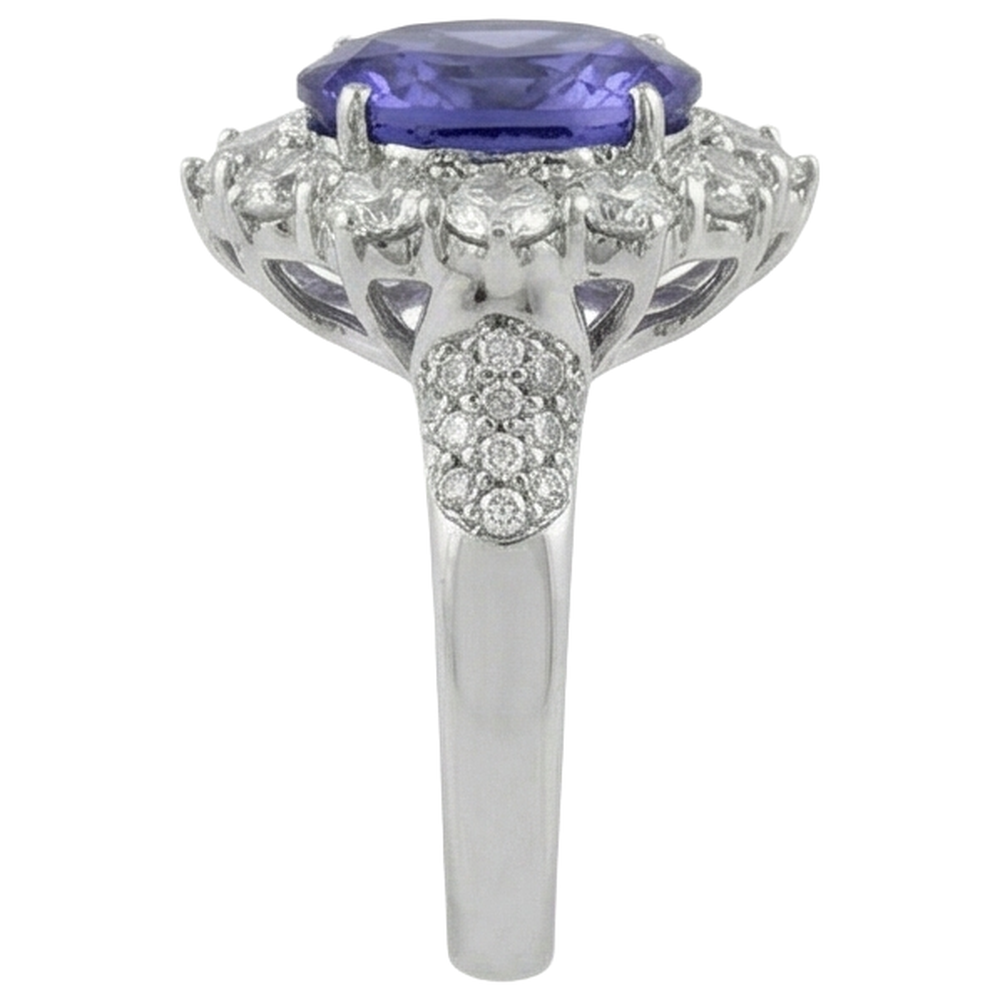 echter oval tansanit 7.25Karat ring Profilansicht