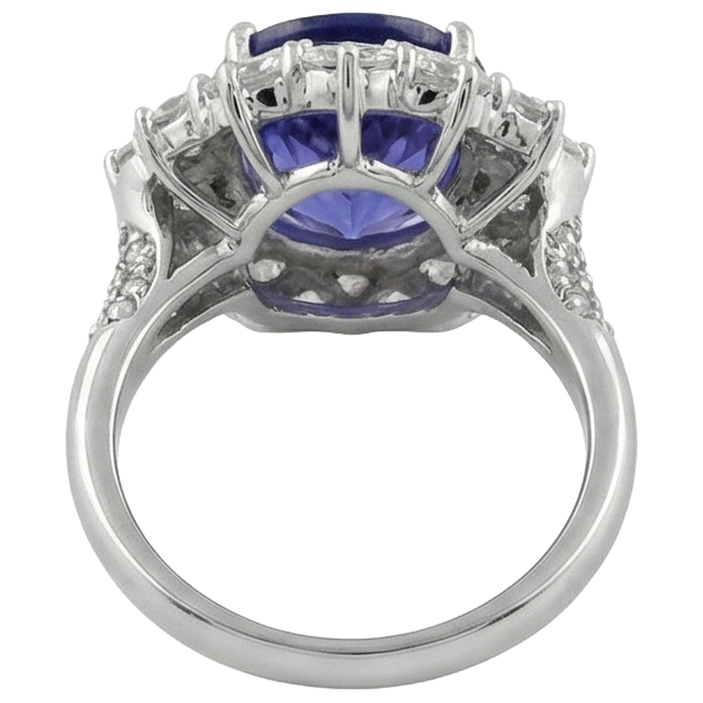 echter oval tansanit 7.25Karat ring auf Weiß