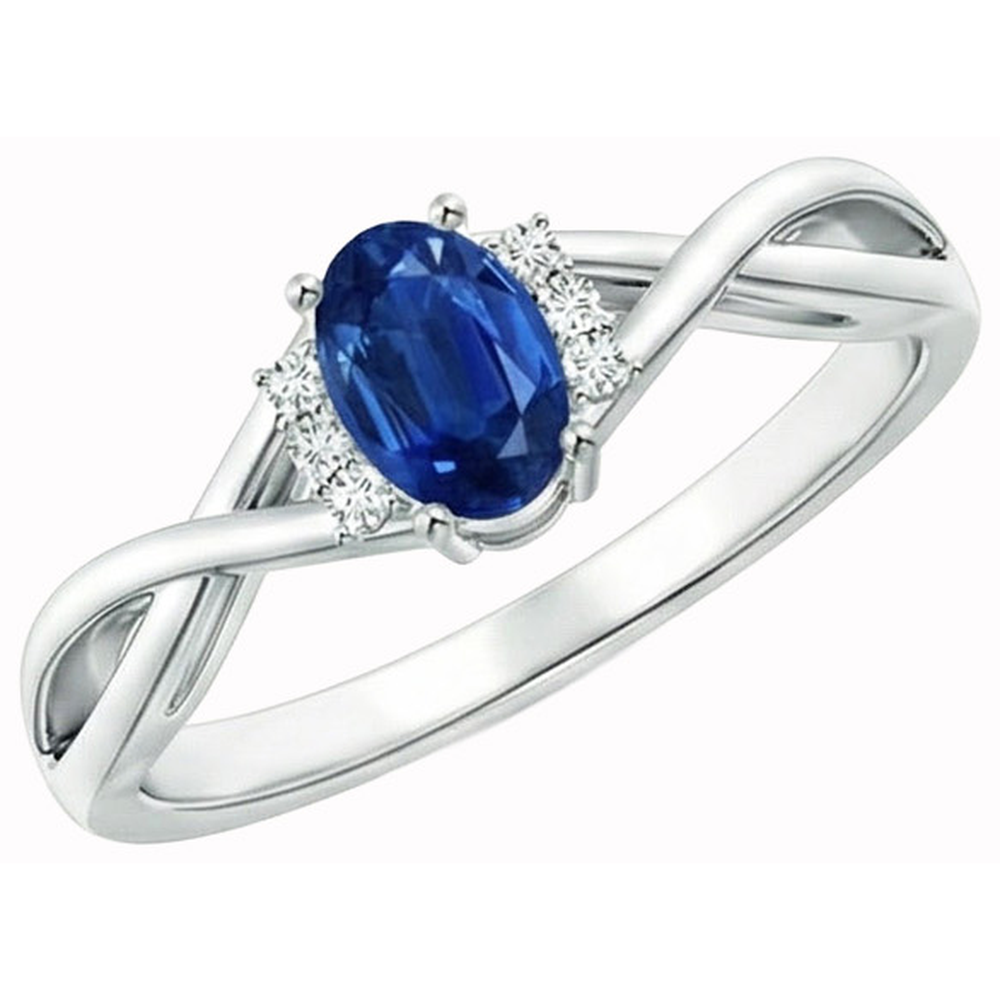 echter oval diamant 14Karat ring Vorderansicht
