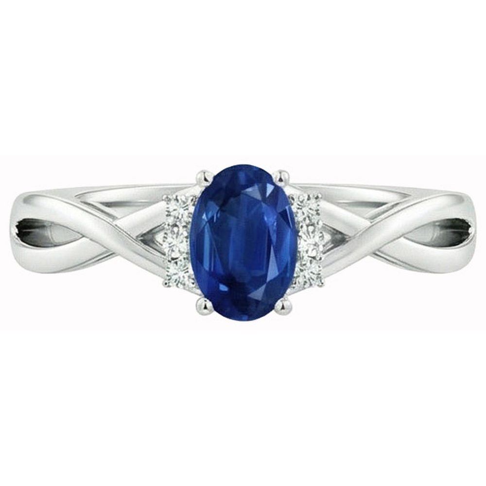 echter oval diamant 14Karat ring Seitenansicht