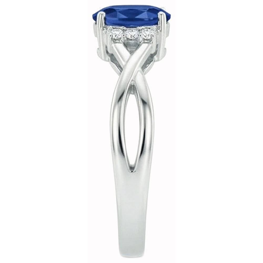 echter oval diamant 14Karat ring Draufsicht